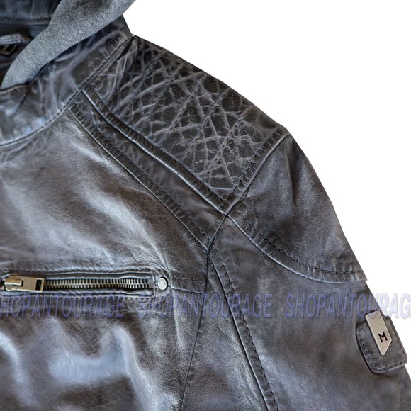 Mauritius Vinn Hooded 100% New Genuine Lambskin Fashion Leather Jacket For Men - Picture 6 of 8
